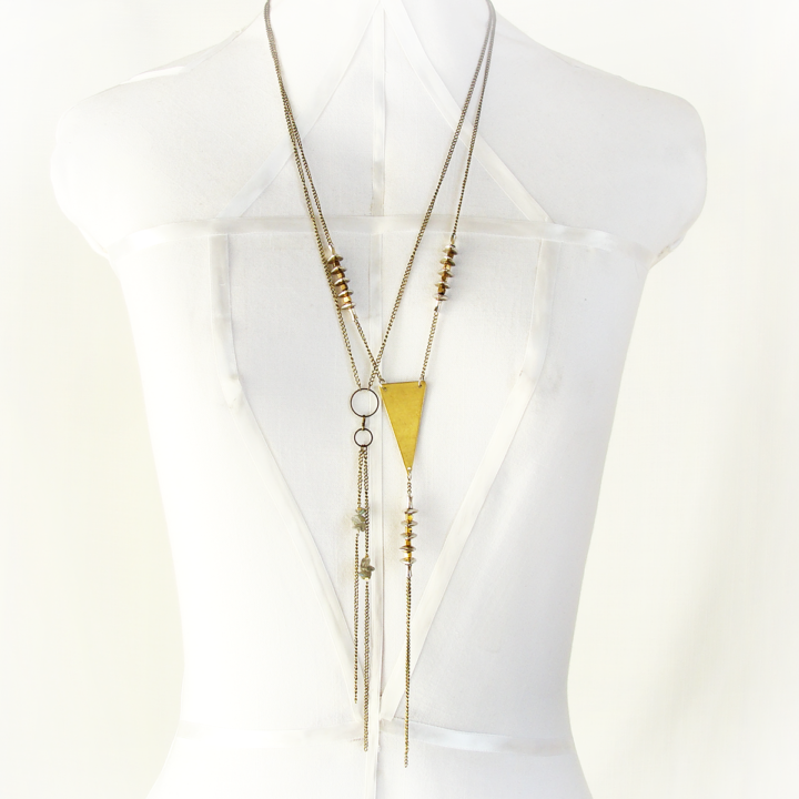 ALLURE || Brass Triangle Bolo Necklace
